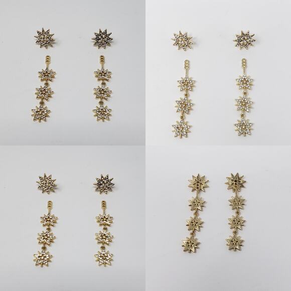 NWT Sugarfix by Baublebar Lot of 10 Gold-Tone Earrings Safety Pin Hoop Cuff - Picture 6 of 10